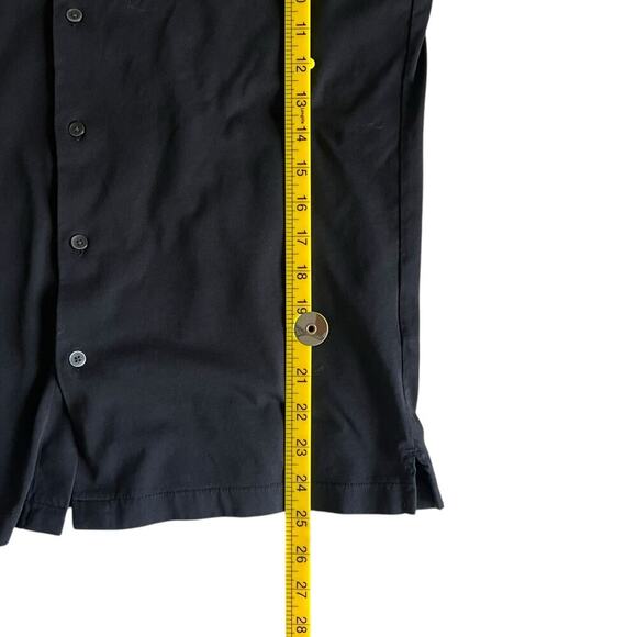 Uniqlo AIRism Button-Up Shirt Men’s SM Black Cotton Blend Short Sleeve Techwear - Picture 6 of 7